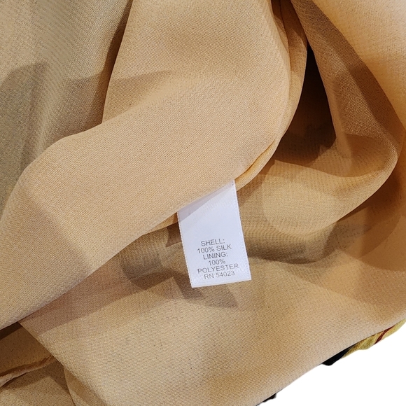 Banana Republic Silk Dress Size 14 Sleeveless Fit Flare V Neck Yellow Wa… - Picture 9 of 10